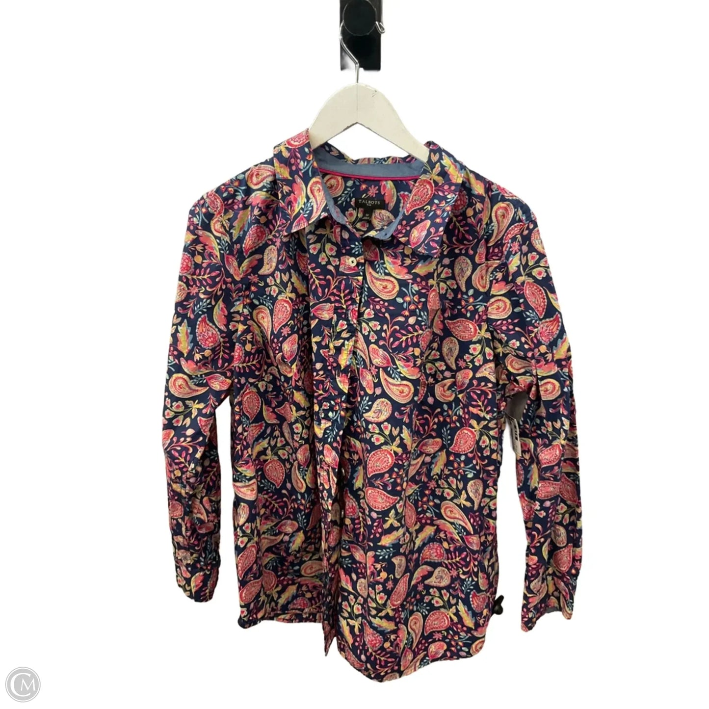 Top Long Sleeve By Talbots In Blue & Pink, Size: 1x