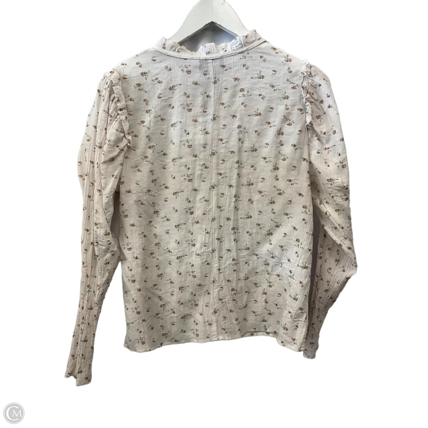 Top Long Sleeve By Lumiere In Cream, Size: M