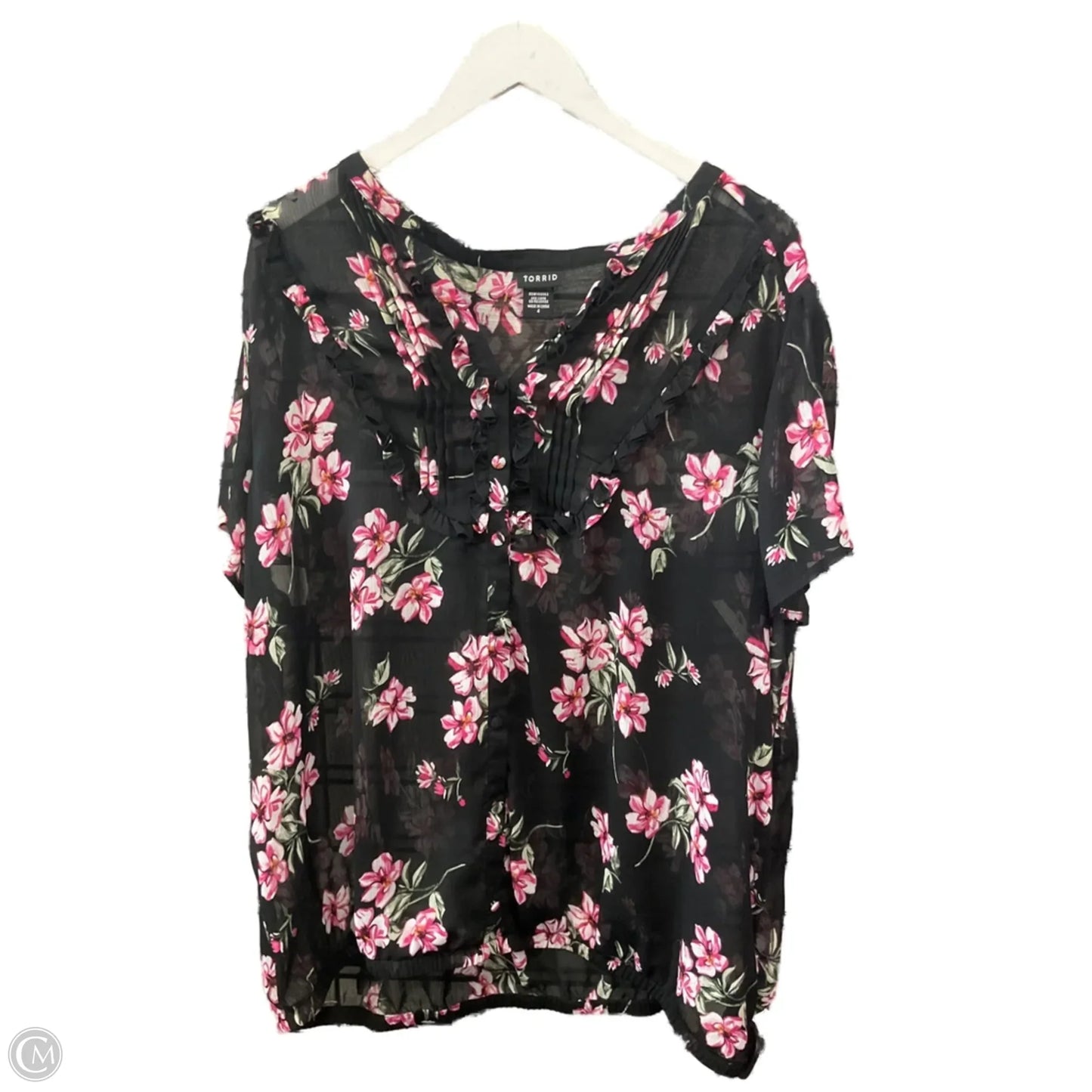 Top Short Sleeve By Torrid In Black, Size: 3x