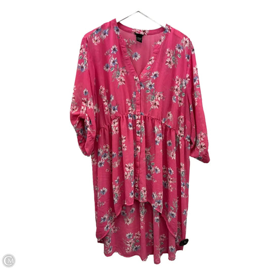 Tunic 3/4 Sleeve By Torrid In Pink, Size: 3x