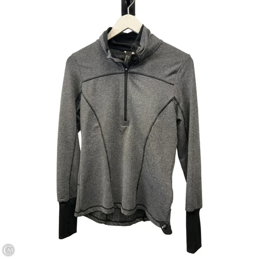 Athletic Top Long Sleeve Collar By Mondetta In Grey, Size: M