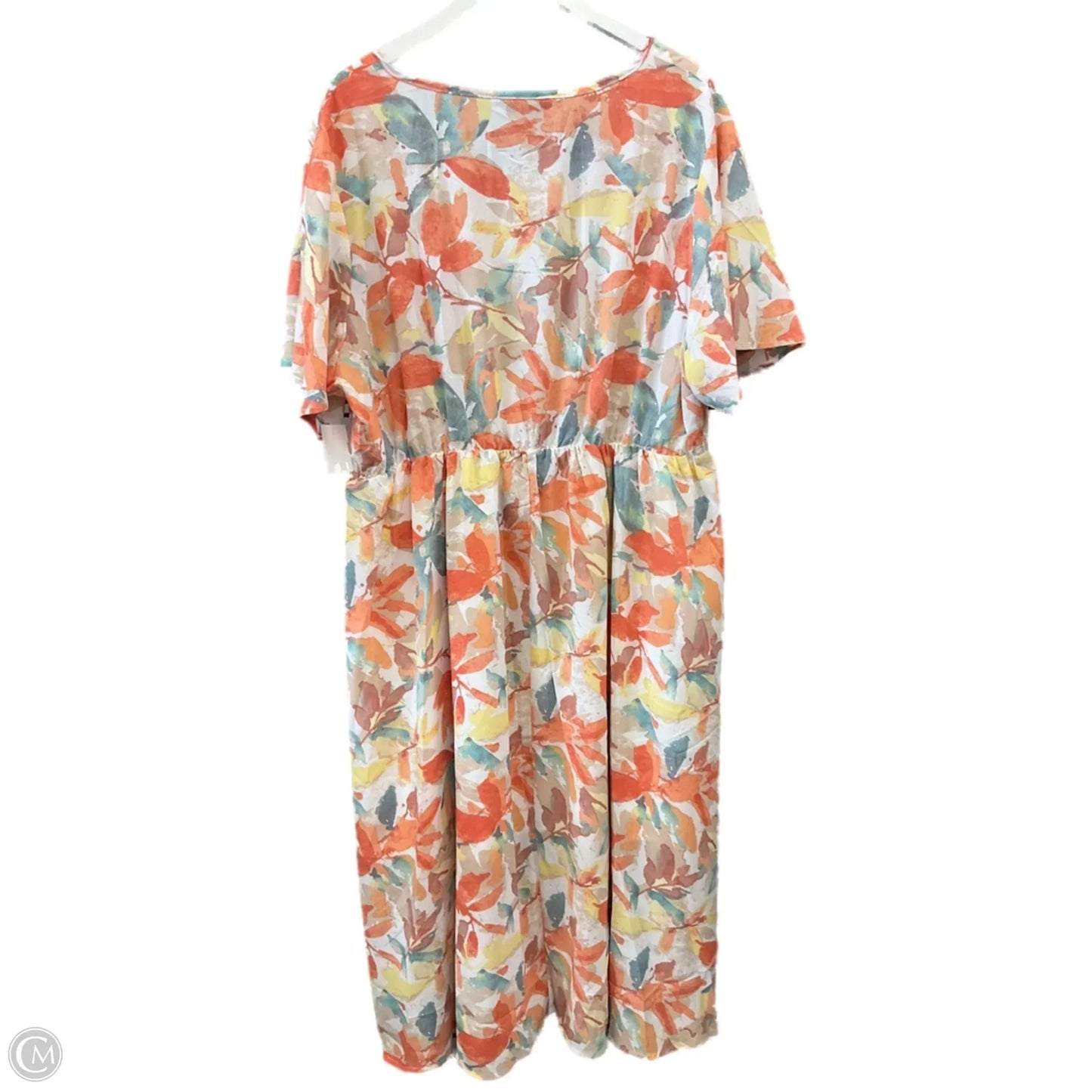 Dress Casual Midi By Clothes Mentor In Orange, Size: 3x