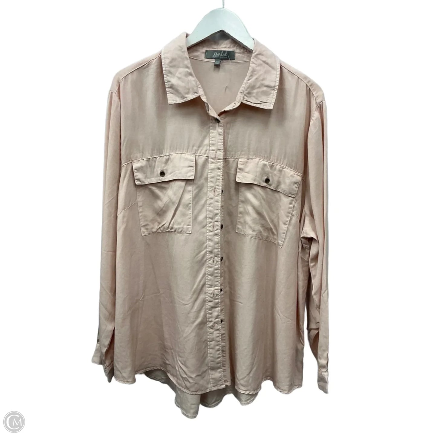 Top Long Sleeve By Marled In Pink, Size: 1x