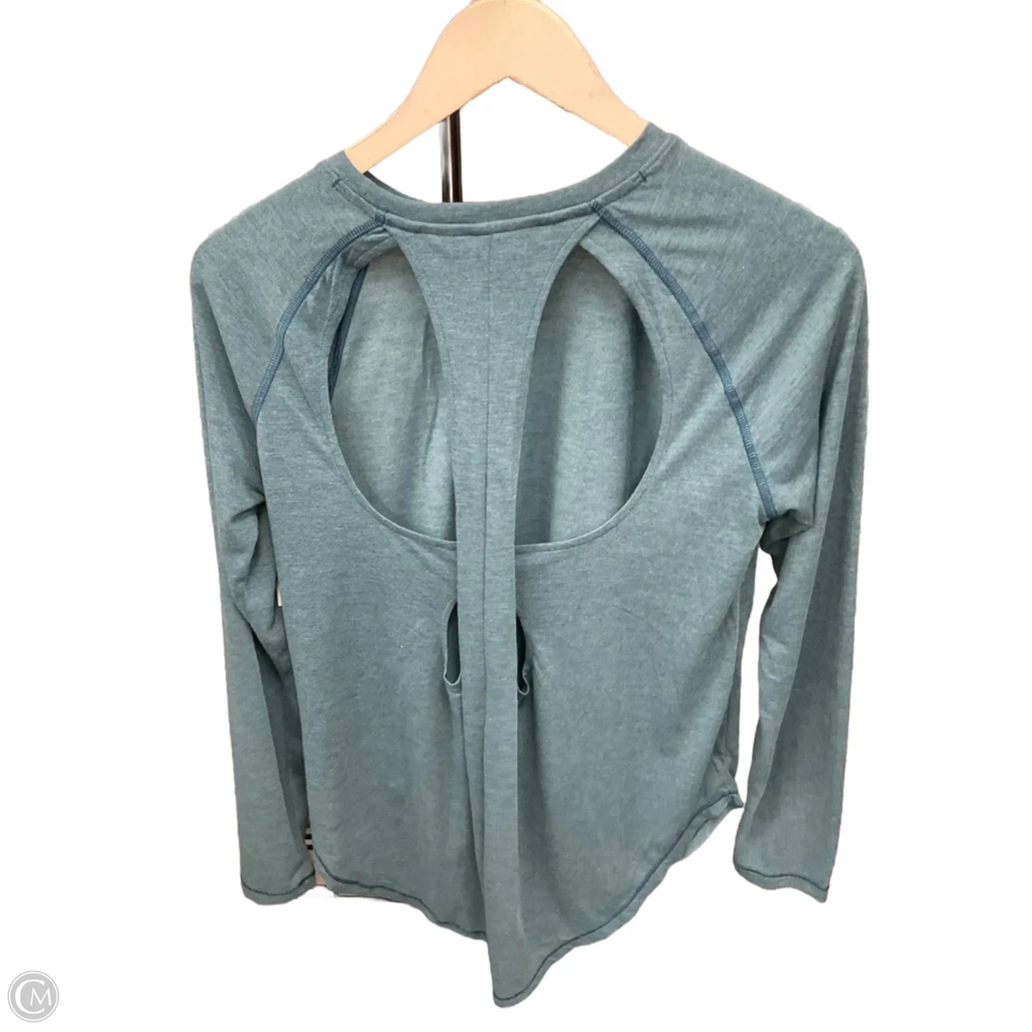 Athletic Top Long Sleeve Crewneck By Under Armour In Teal, Size: S