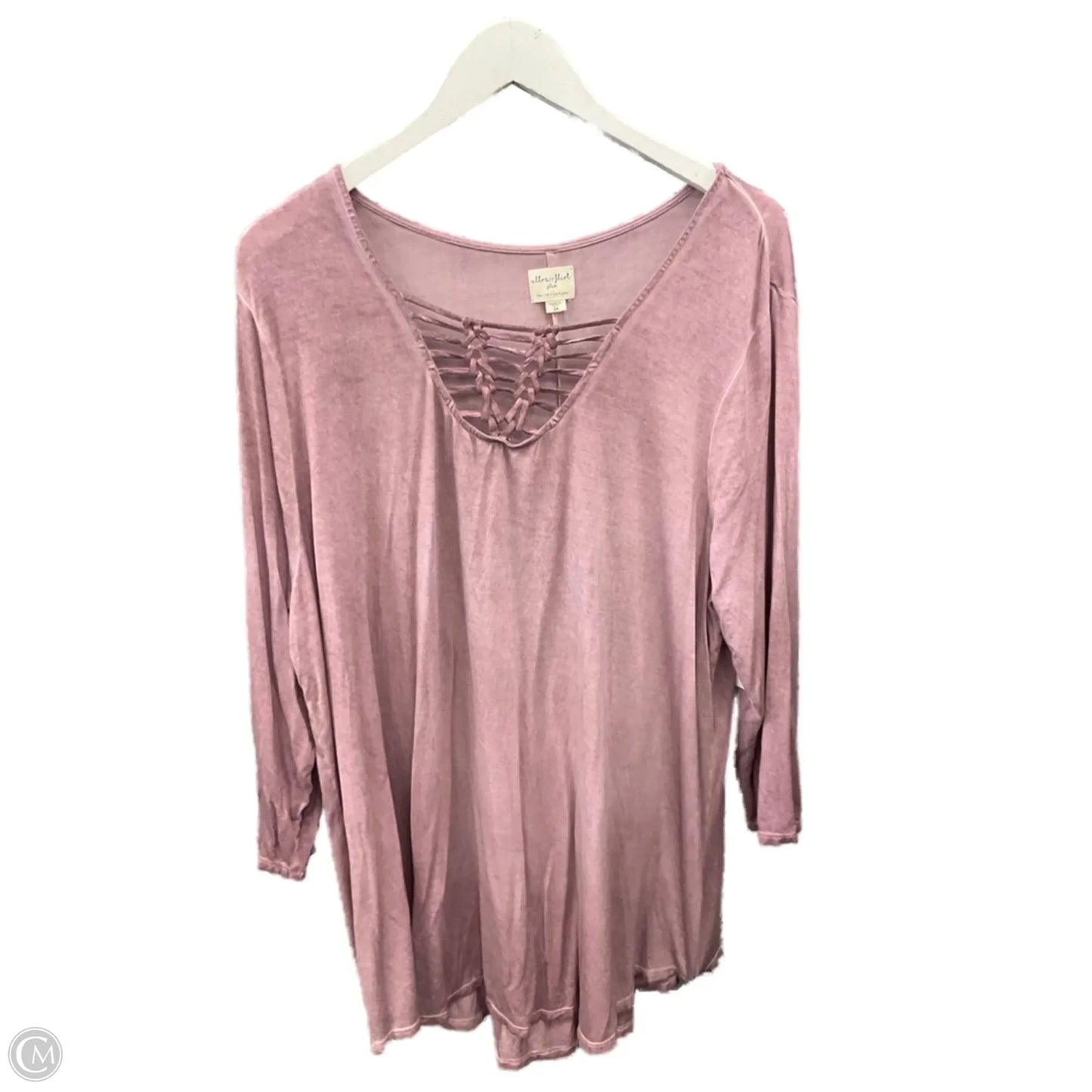 Top 3/4 Sleeve By Ultra Flirt In Purple, Size: 3x