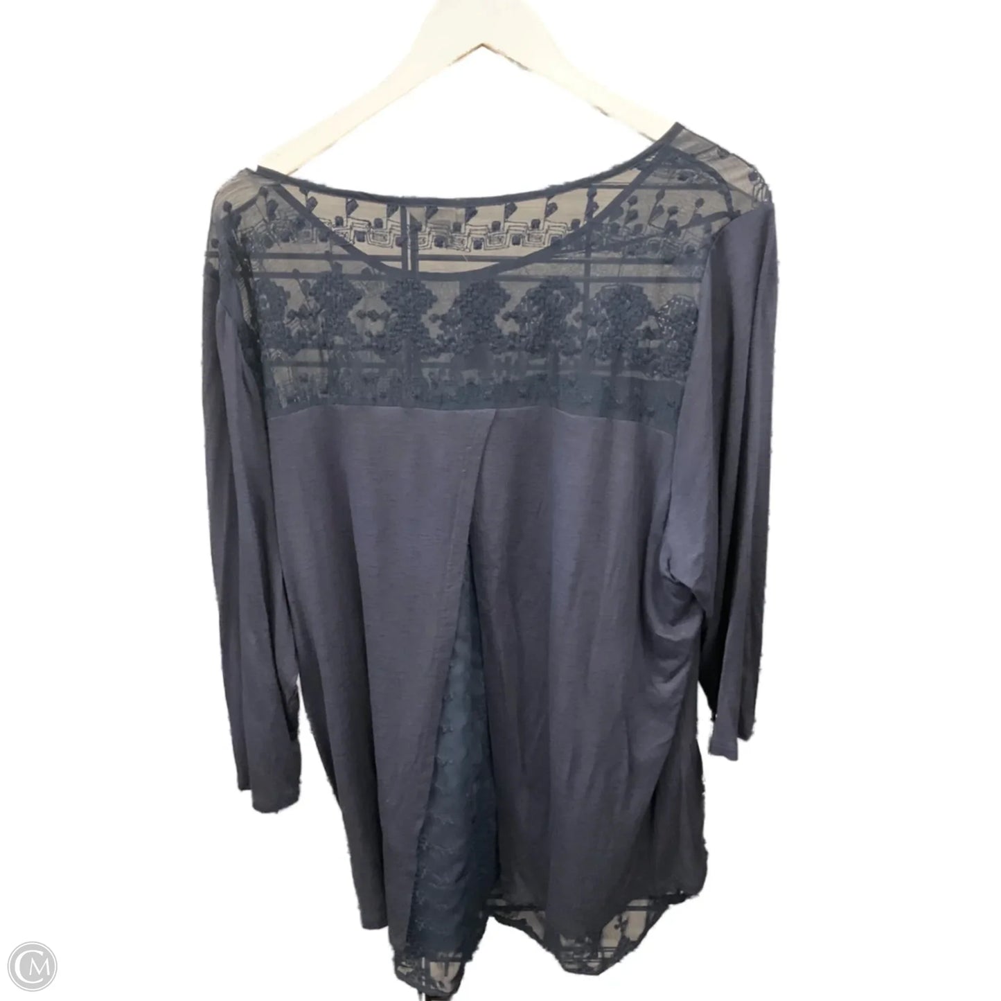 Top Short Sleeve By Adiva In Navy, Size: 2x