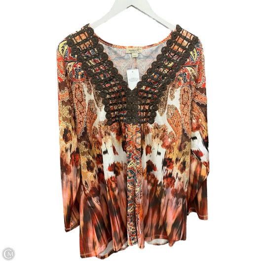 Top Long Sleeve By One World In Orange, Size: Xxl