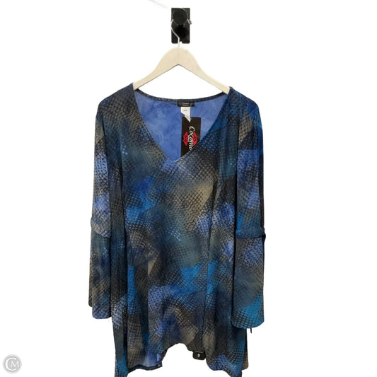 Top Long Sleeve By Cocomo In Blue, Size: 3x