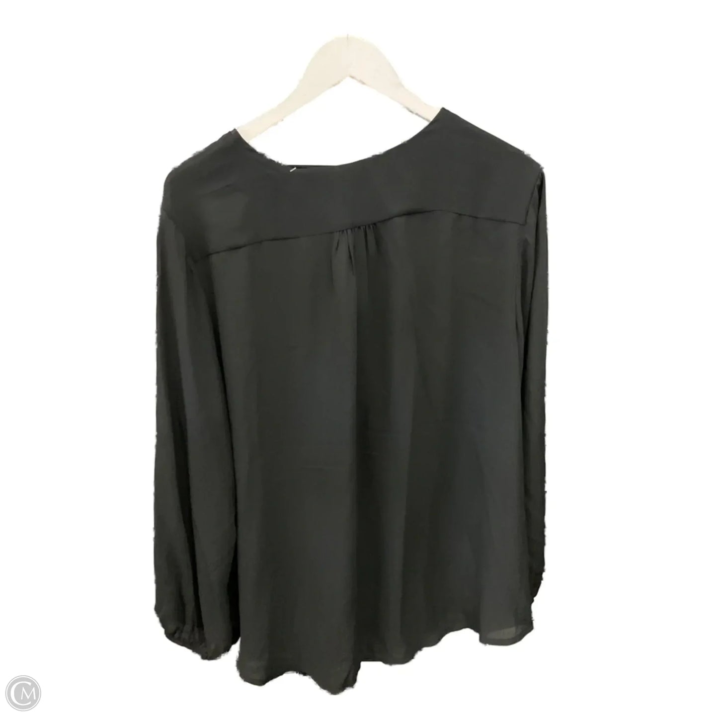 Top Long Sleeve By Carmen By Carmen Marc Valvo In Black, Size: 2x