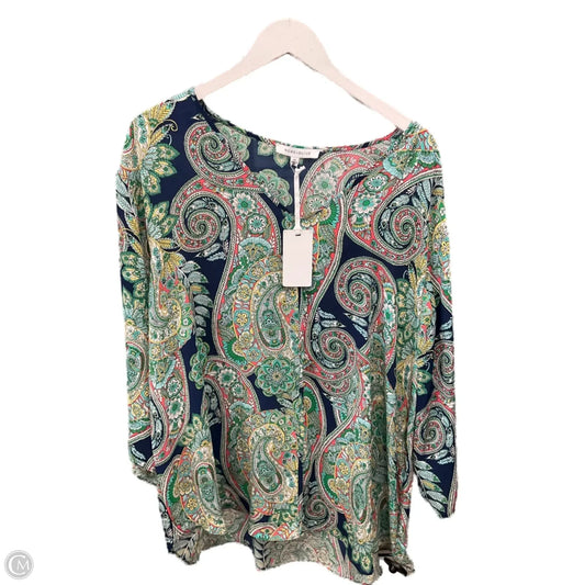 Top 3/4 Sleeve By Rose And Olive In Green, Size: 2x