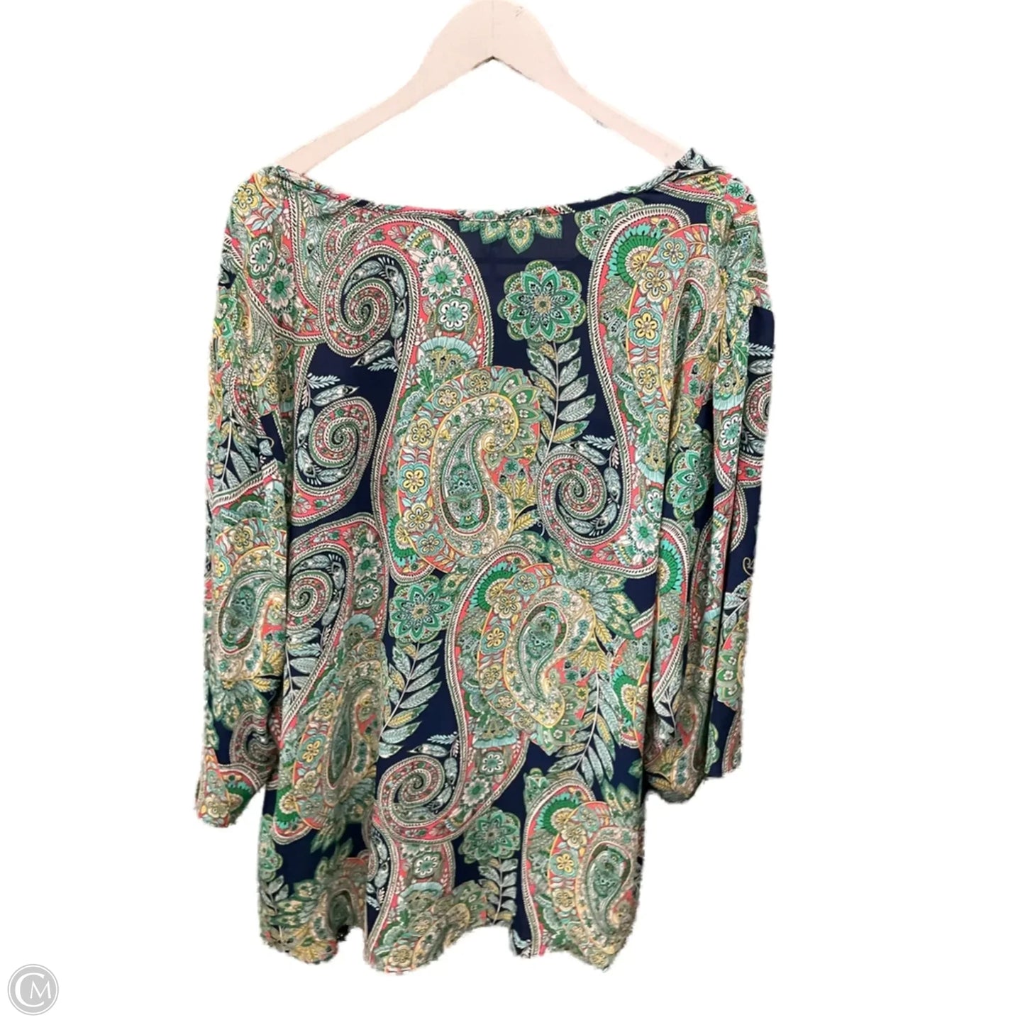 Top 3/4 Sleeve By Rose And Olive In Green, Size: 2x