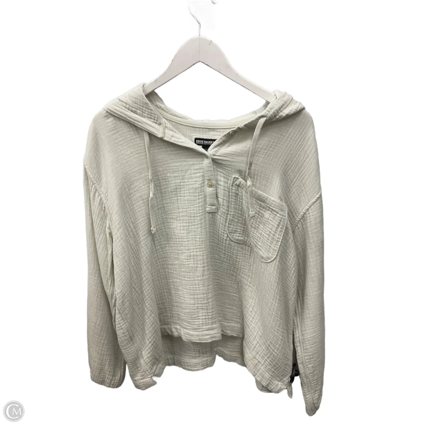 Top Long Sleeve By Eddie Bauer In White, Size: Xl