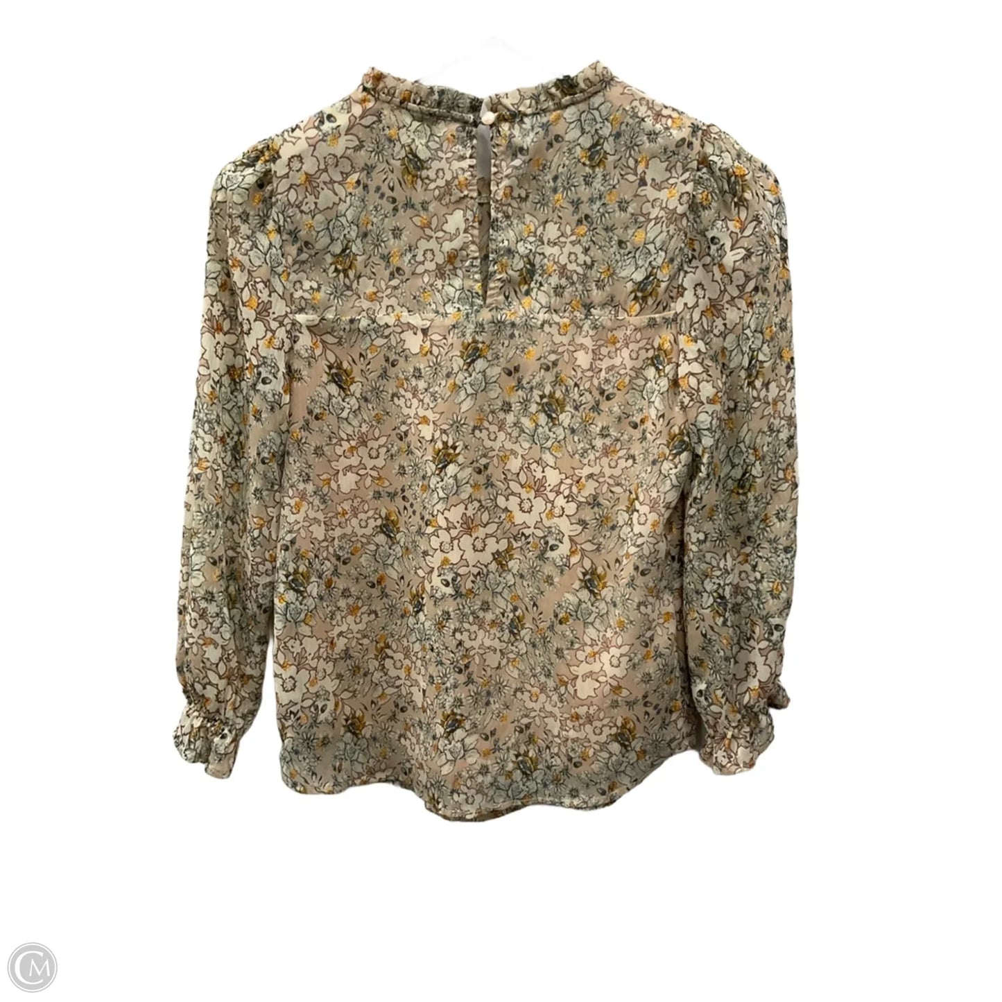 Top Long Sleeve By Monteau In Beige, Size: S