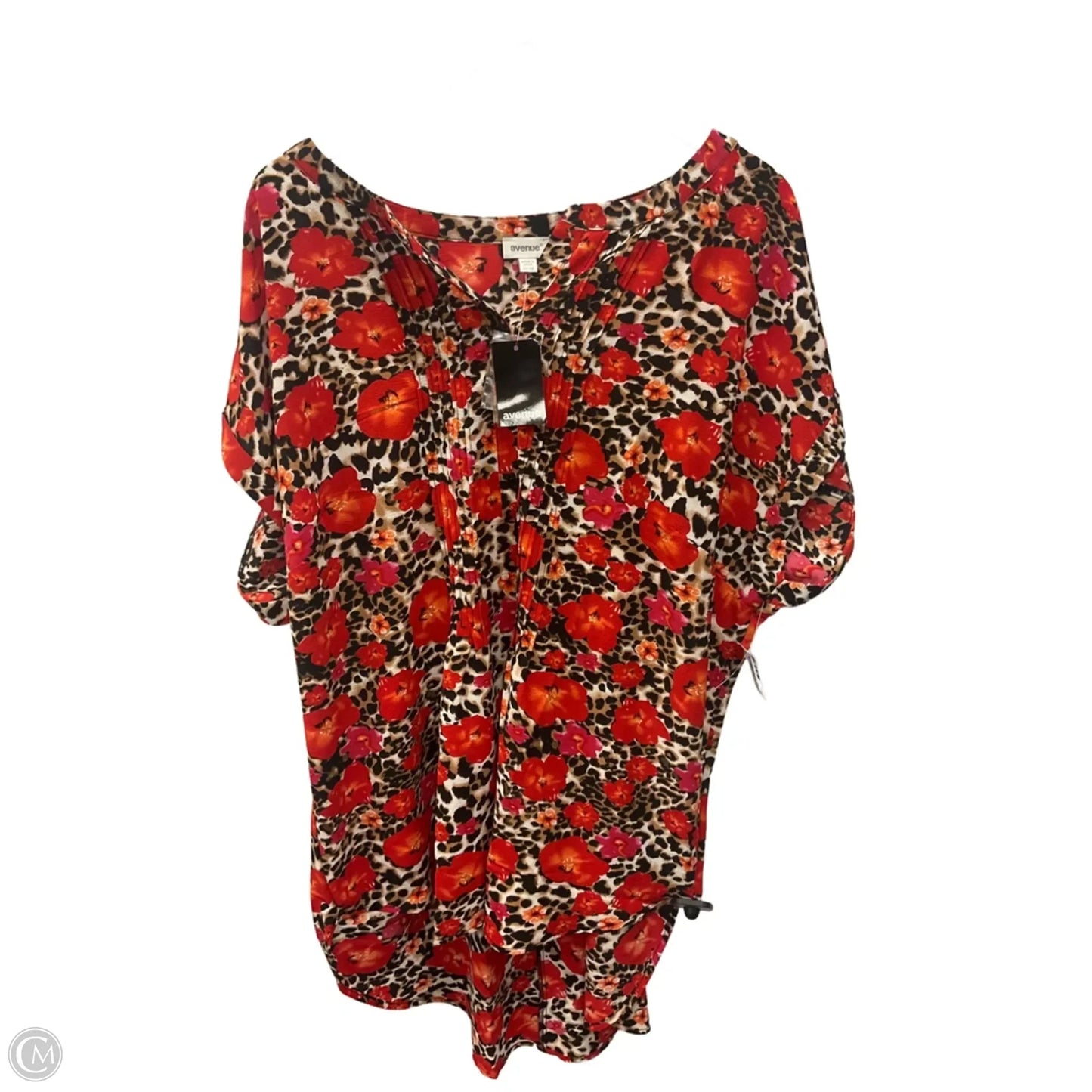 Top Short Sleeve By Avenue In Red, Size: 3x