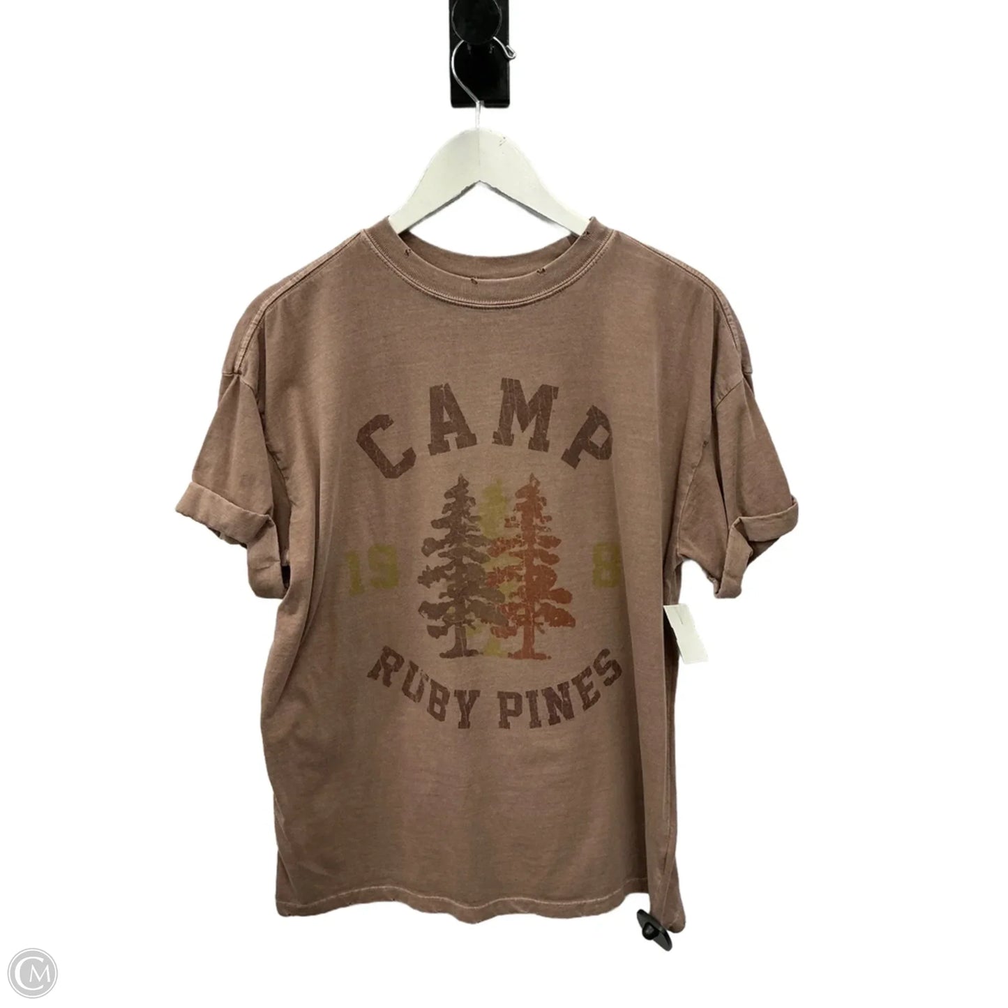 Top Short Sleeve By Girl Dangerous In Brown, Size: S
