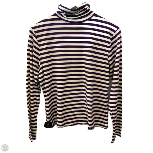 Top Long Sleeve Basic By Massini In Purple, Size: L