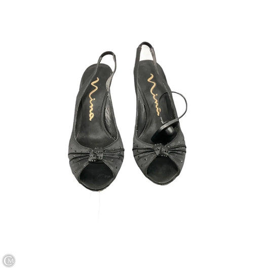 Sandals Heels Stiletto By Nina In Black, Size: 6