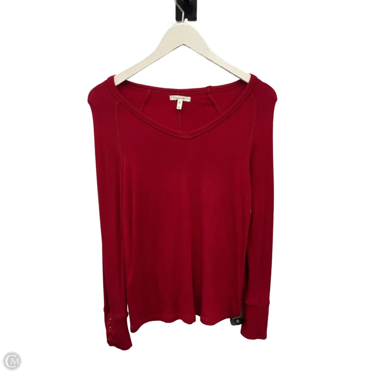 Top Long Sleeve Basic By Maurices In Red, Size: Xs