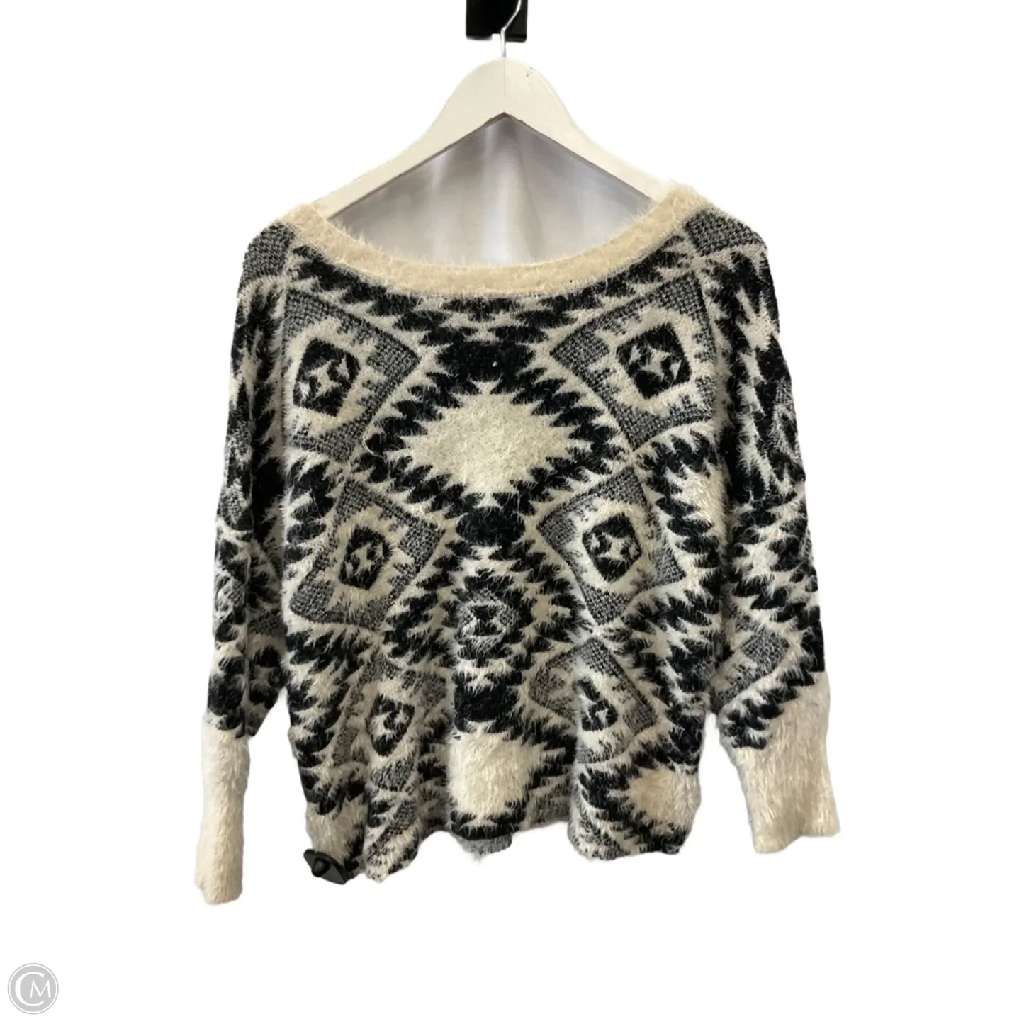 Sweater By Cato In Black & White, Size: L