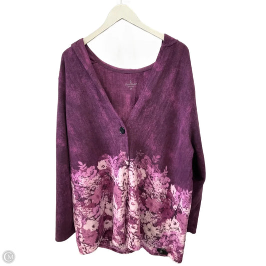 Cardigan By Cuddl Duds In Purple, Size: 2x