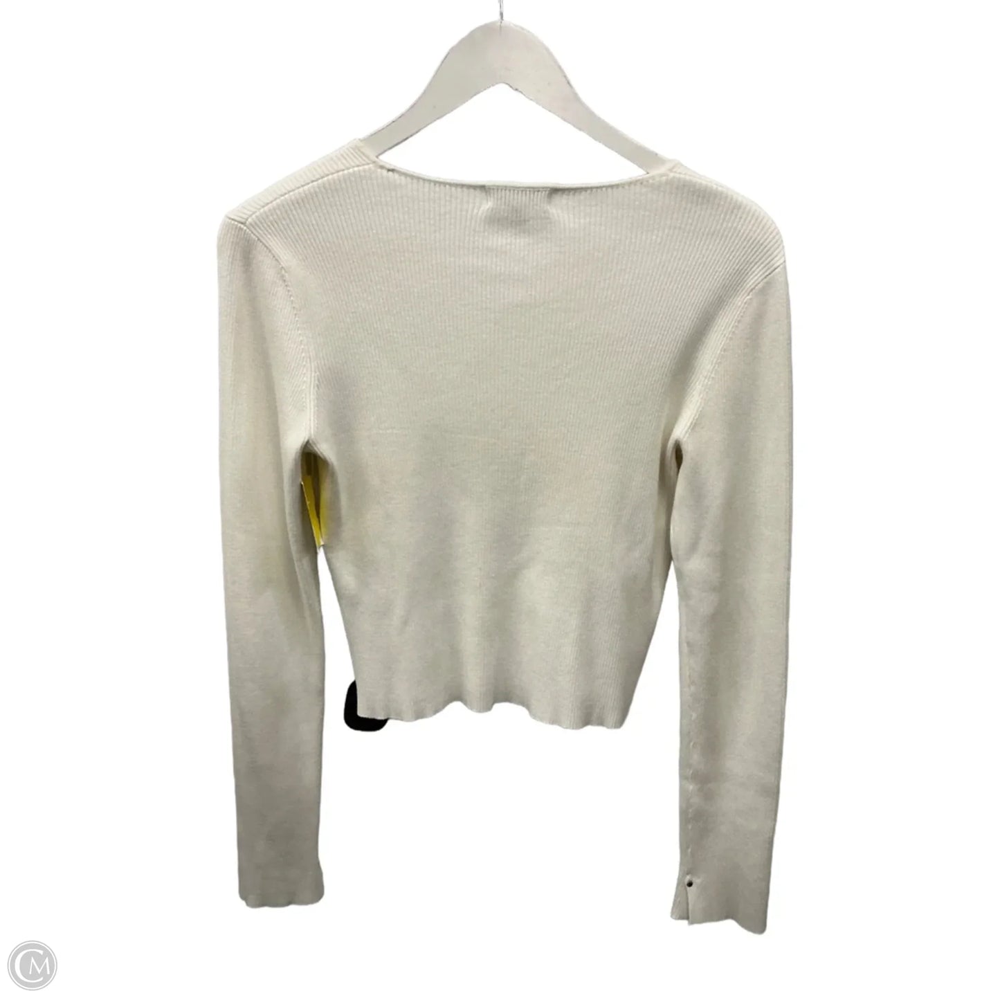 Top Long Sleeve By Calvin Klein In White, Size: M