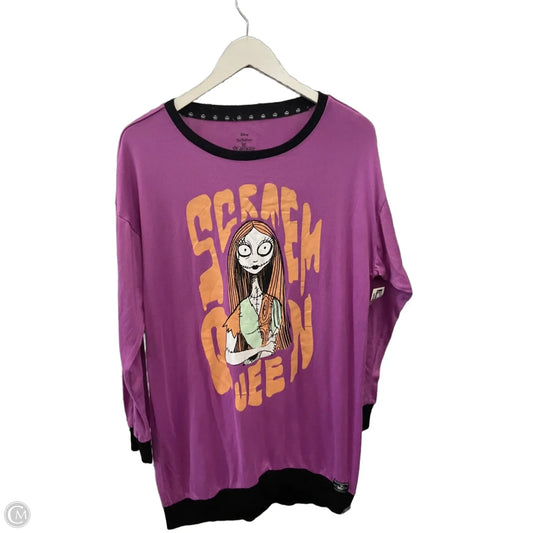 Top Long Sleeve By Disney In Purple, Size: M