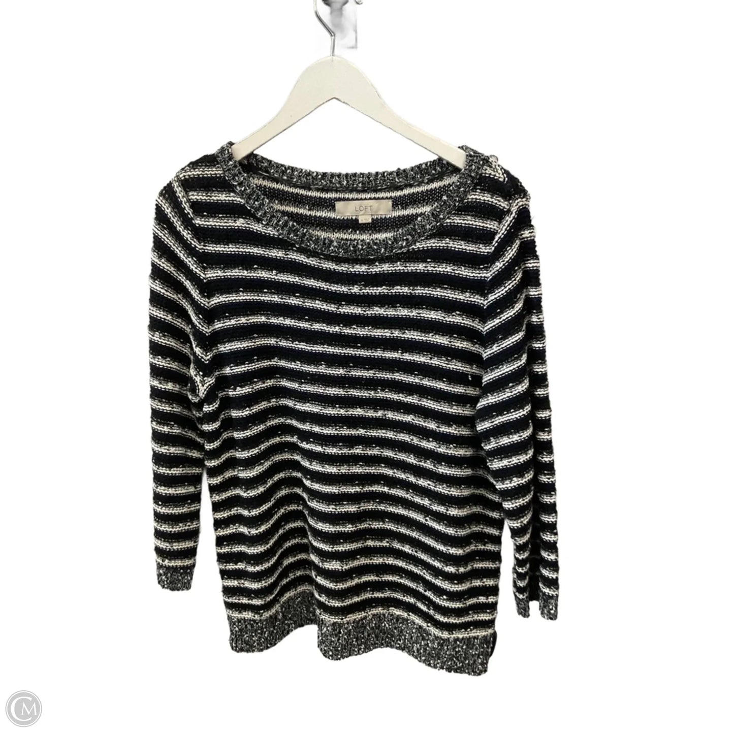 Sweater By Loft In Black & White, Size: Xl