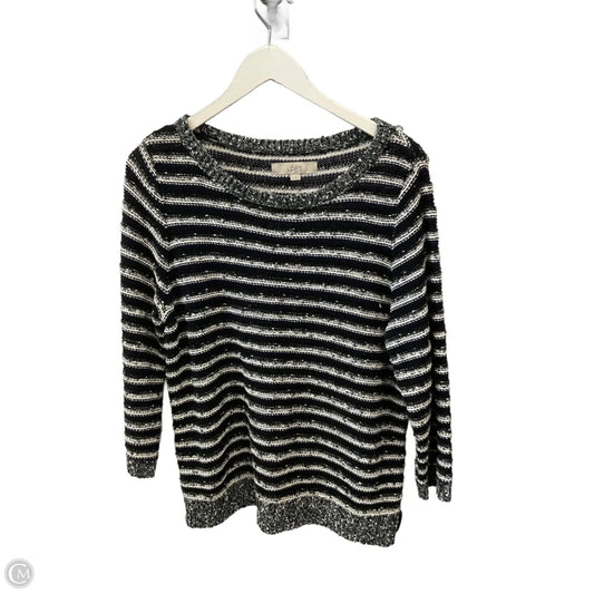 Sweater By Loft In Black & White, Size: Xl