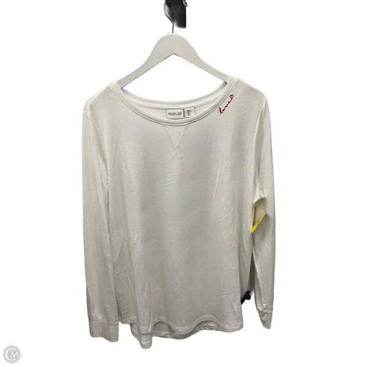Top Long Sleeve By Rachel Zoe In White, Size: L