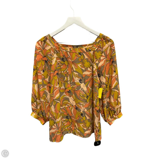 Top 3/4 Sleeve By Premise In Orange, Size: S