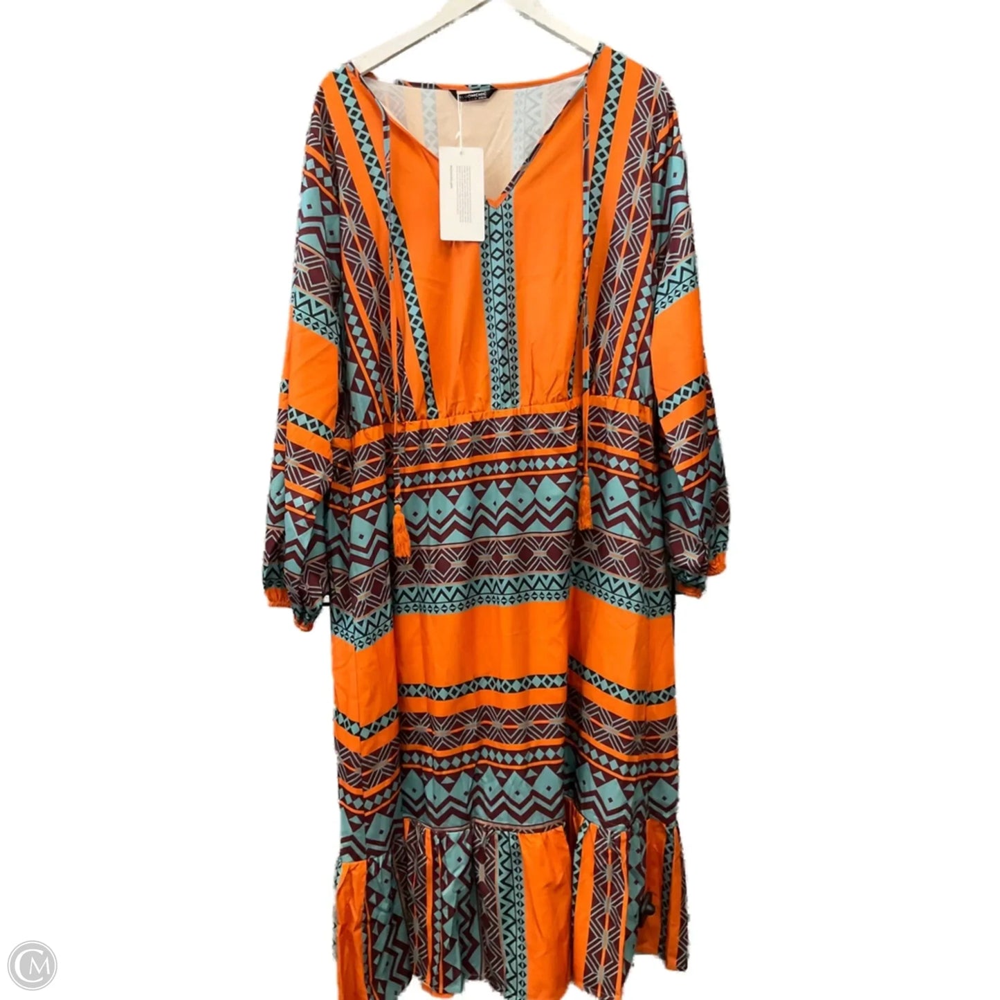 Dress Casual Midi By Bloomchic In Orange, Size: 3x