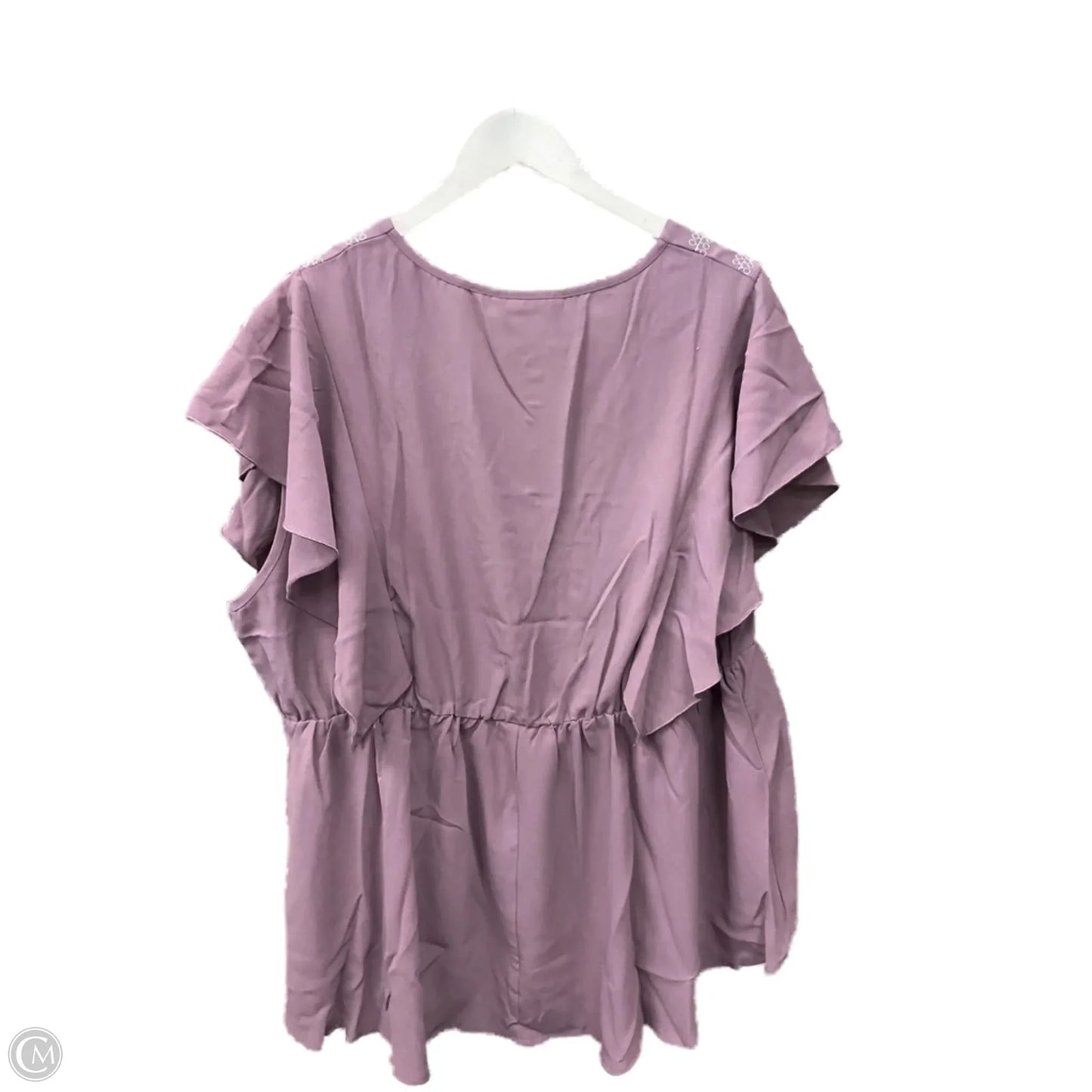 Top Short Sleeve By Bloomchic In Purple, Size: 3x