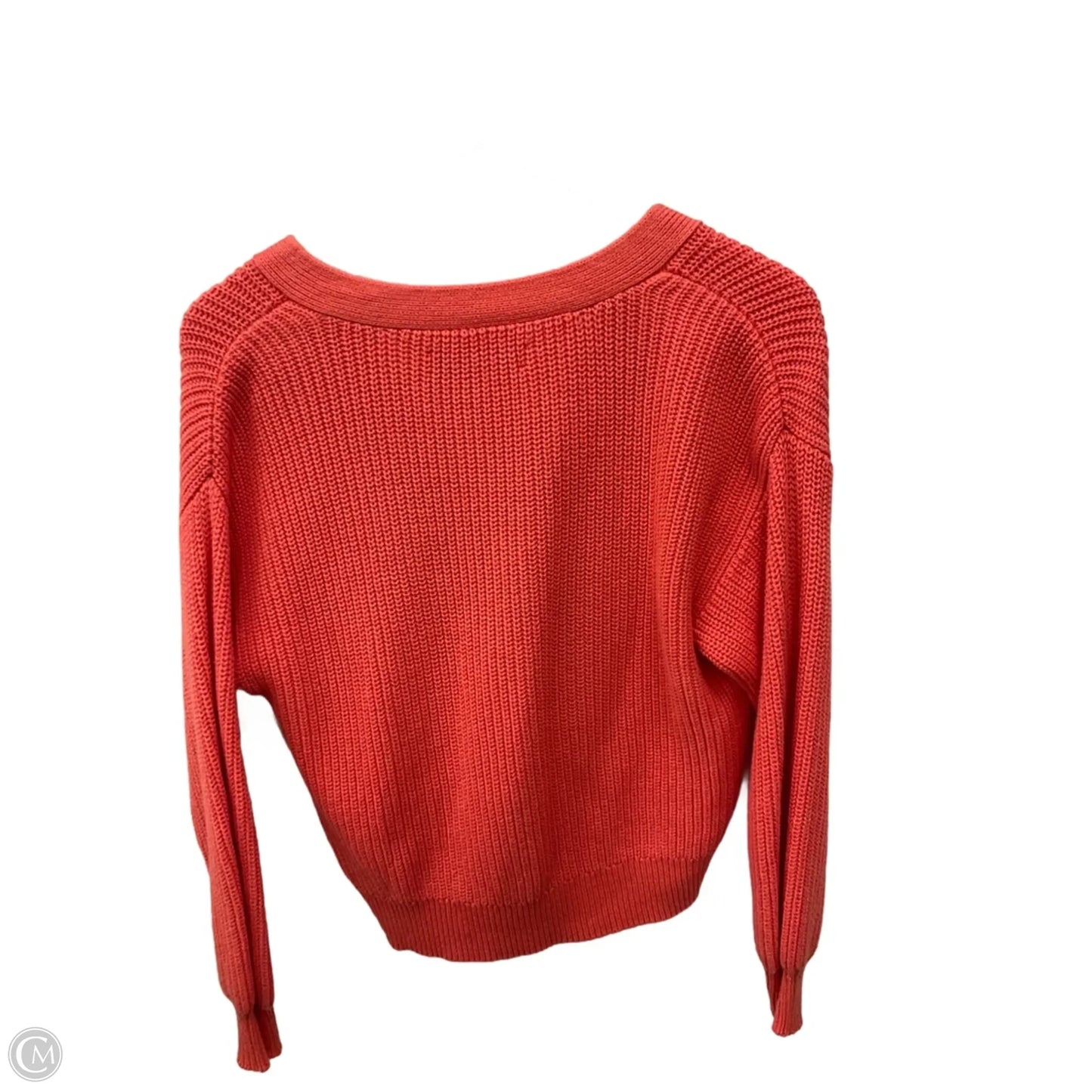 Sweater Cardigan By Loft In Orange, Size: S