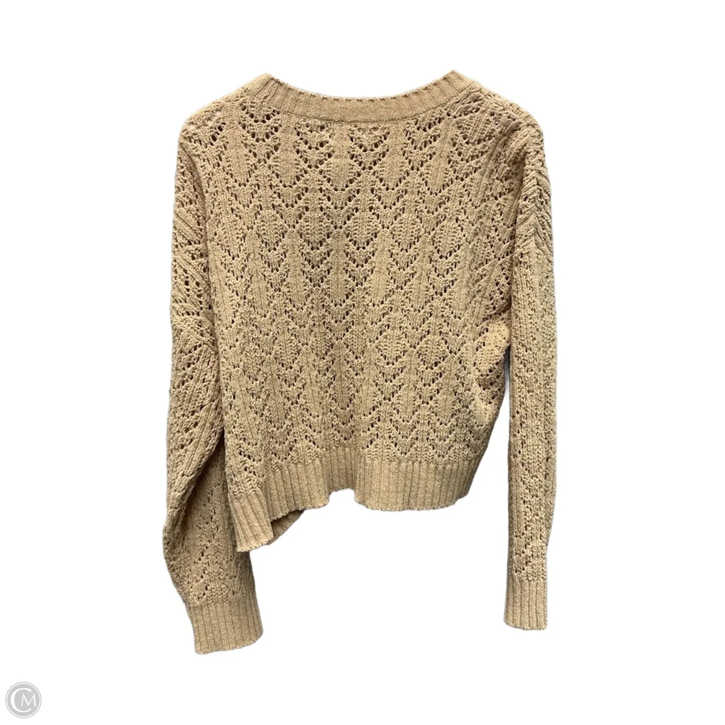 Top Long Sleeve By American Eagle In Beige, Size: M