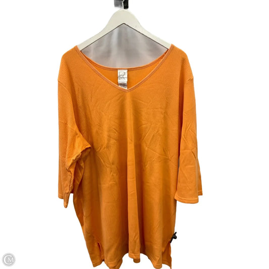 Top Short Sleeve By Roamans In Orange, Size: 3x