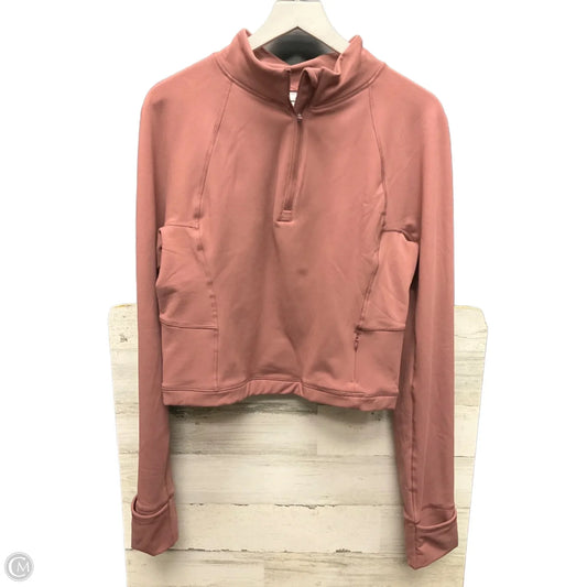 Athletic Top Long Sleeve Collar By Yogalicious In Mauve, Size: Xxl