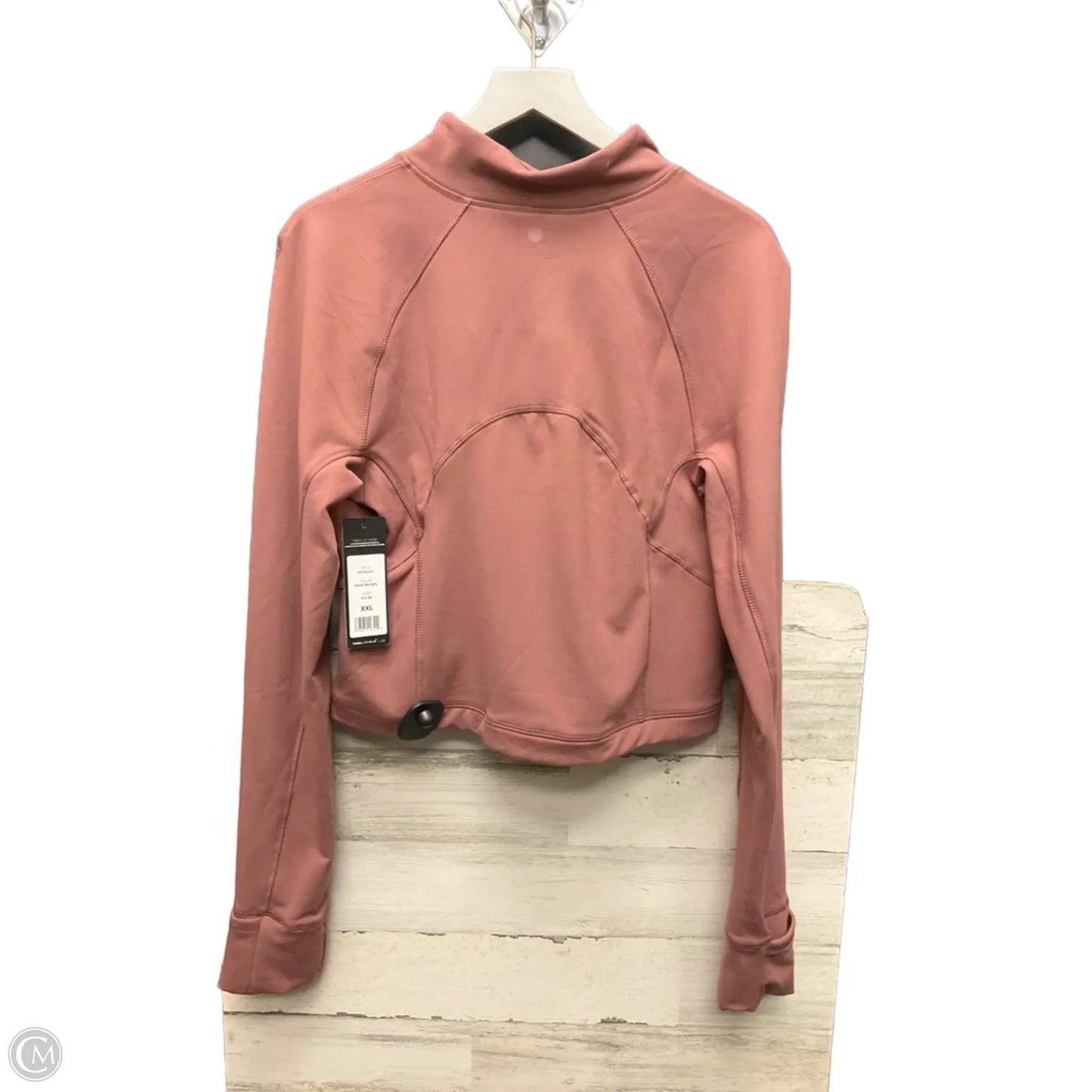 Athletic Top Long Sleeve Collar By Yogalicious In Mauve, Size: Xxl