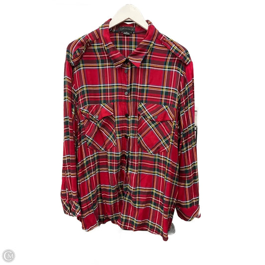 Top Long Sleeve By Sanctuary In Plaid Pattern, Size: 2x