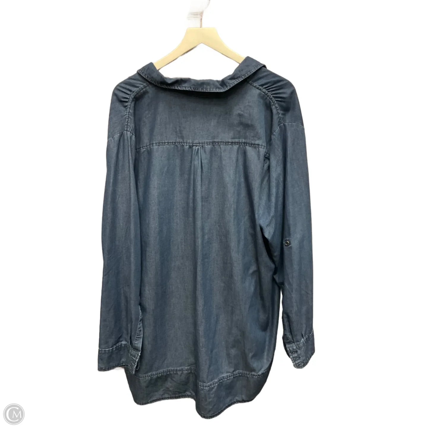 Tunic Long Sleeve By Workshop In Blue, Size: 2x