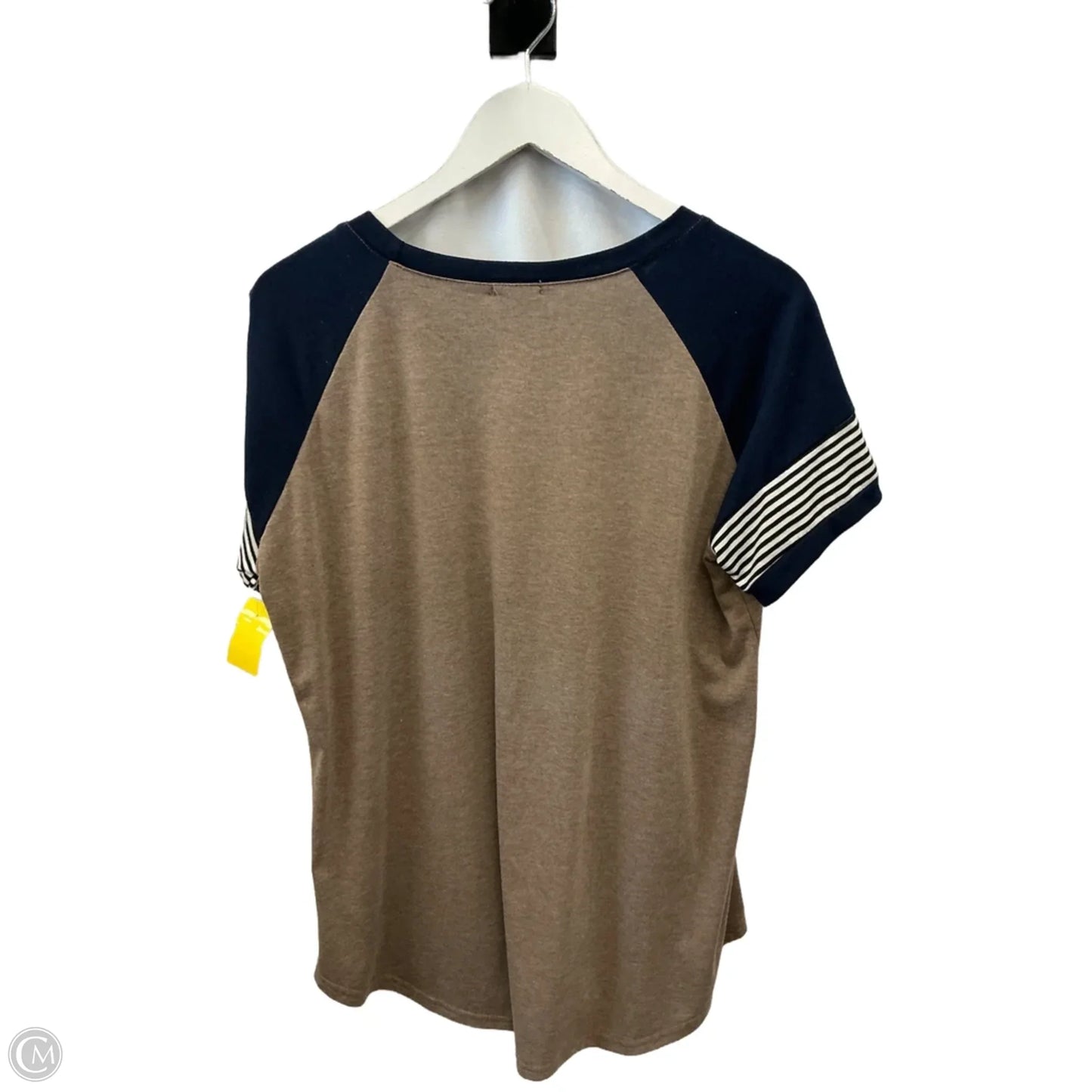 Top Short Sleeve By Clothes Mentor In Blue & Brown, Size: Xl