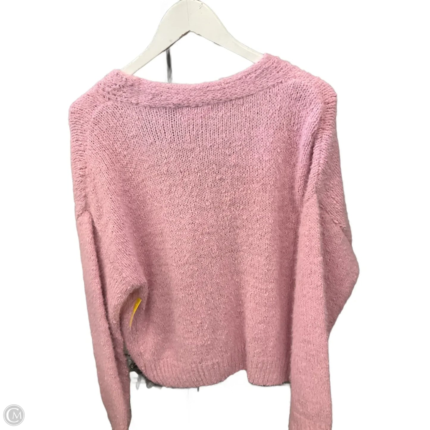 Sweater Cardigan By Blu Pepper In Pink, Size: L
