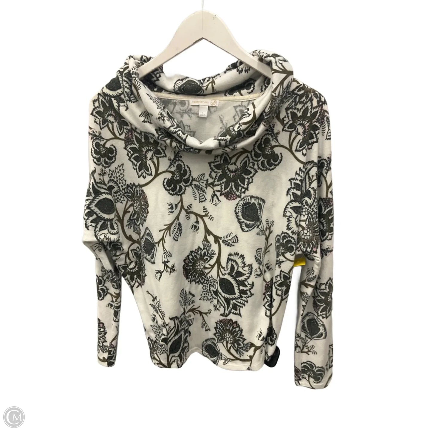 Top Long Sleeve By Westport In Green & White, Size: L