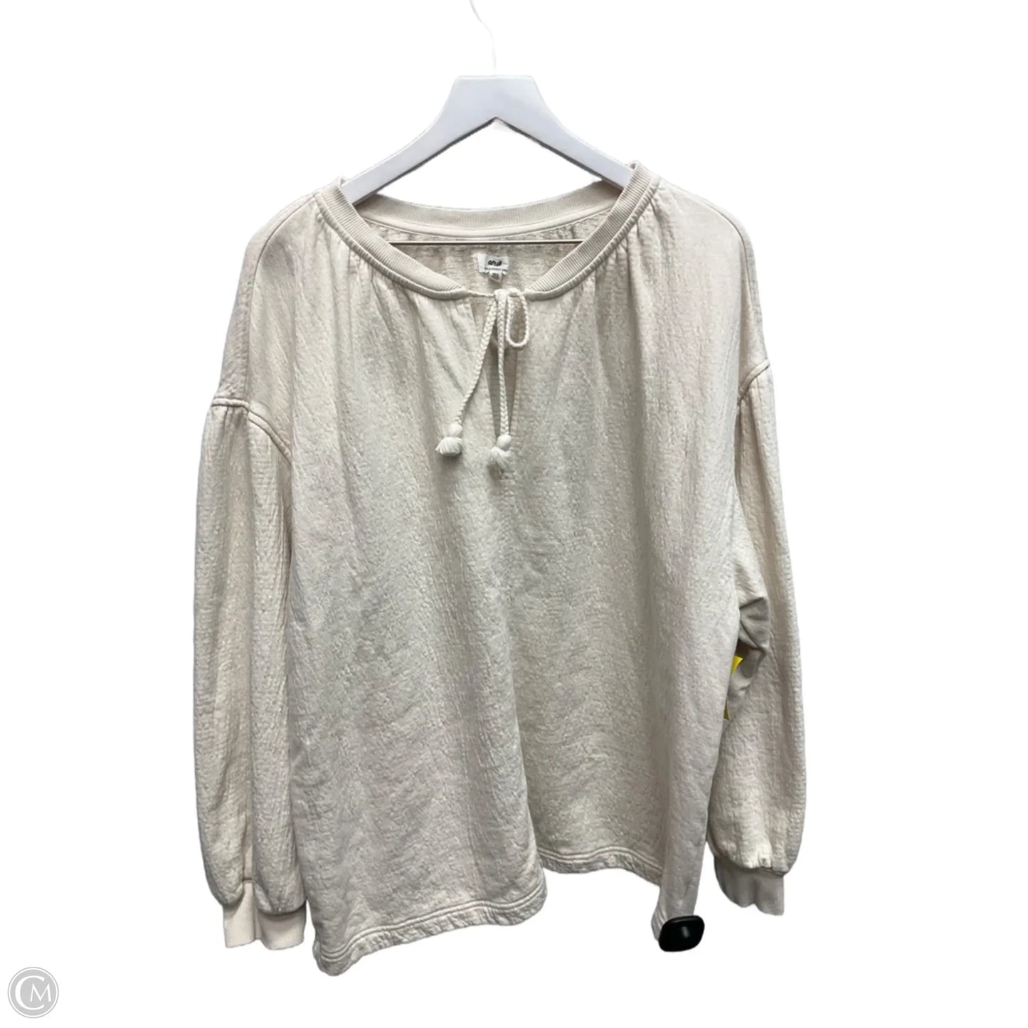 Top Long Sleeve By Aerie In Cream, Size: M