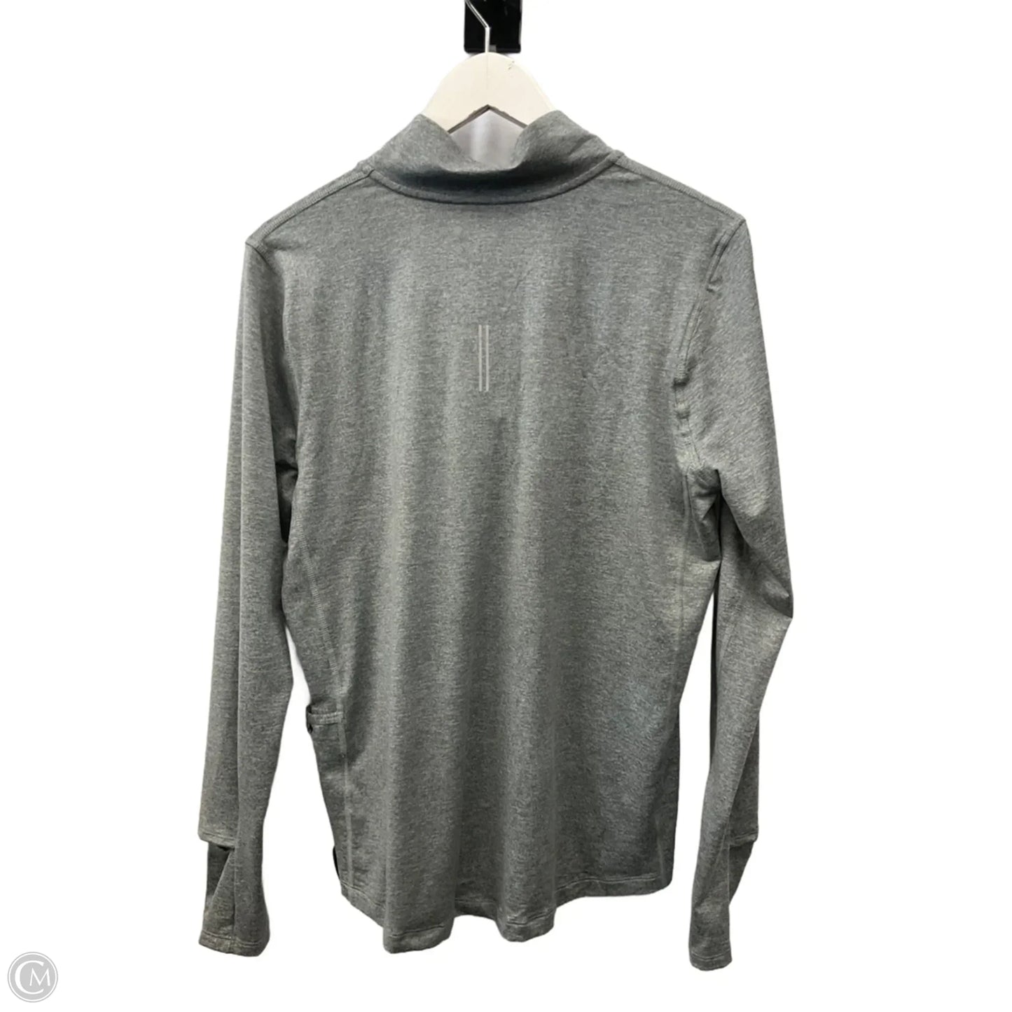 Athletic Top Long Sleeve Collar By Nike Apparel In Grey, Size: M