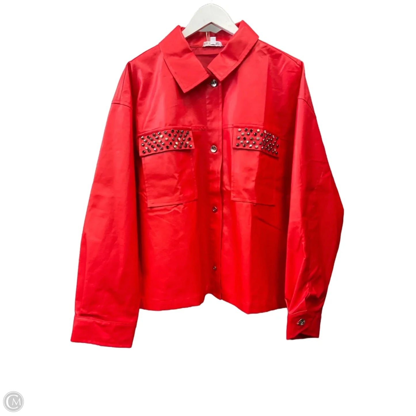 Jacket Shirt By Geegee In Red, Size: 3x