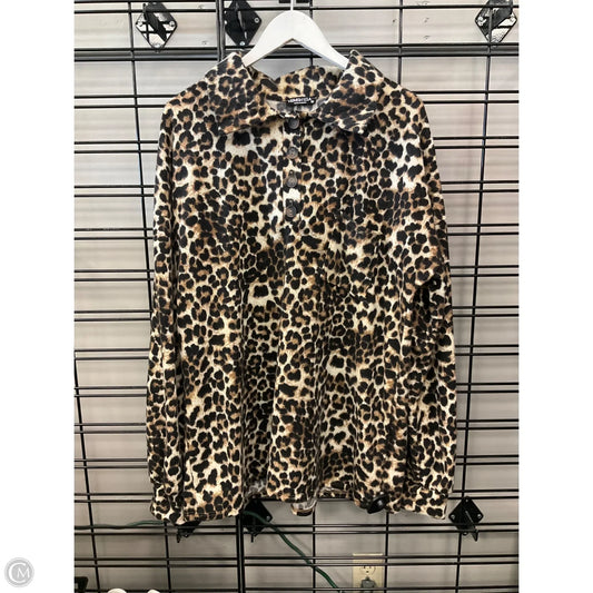 Top Long Sleeve By Heimish Usa In Animal Print, Size: 3x