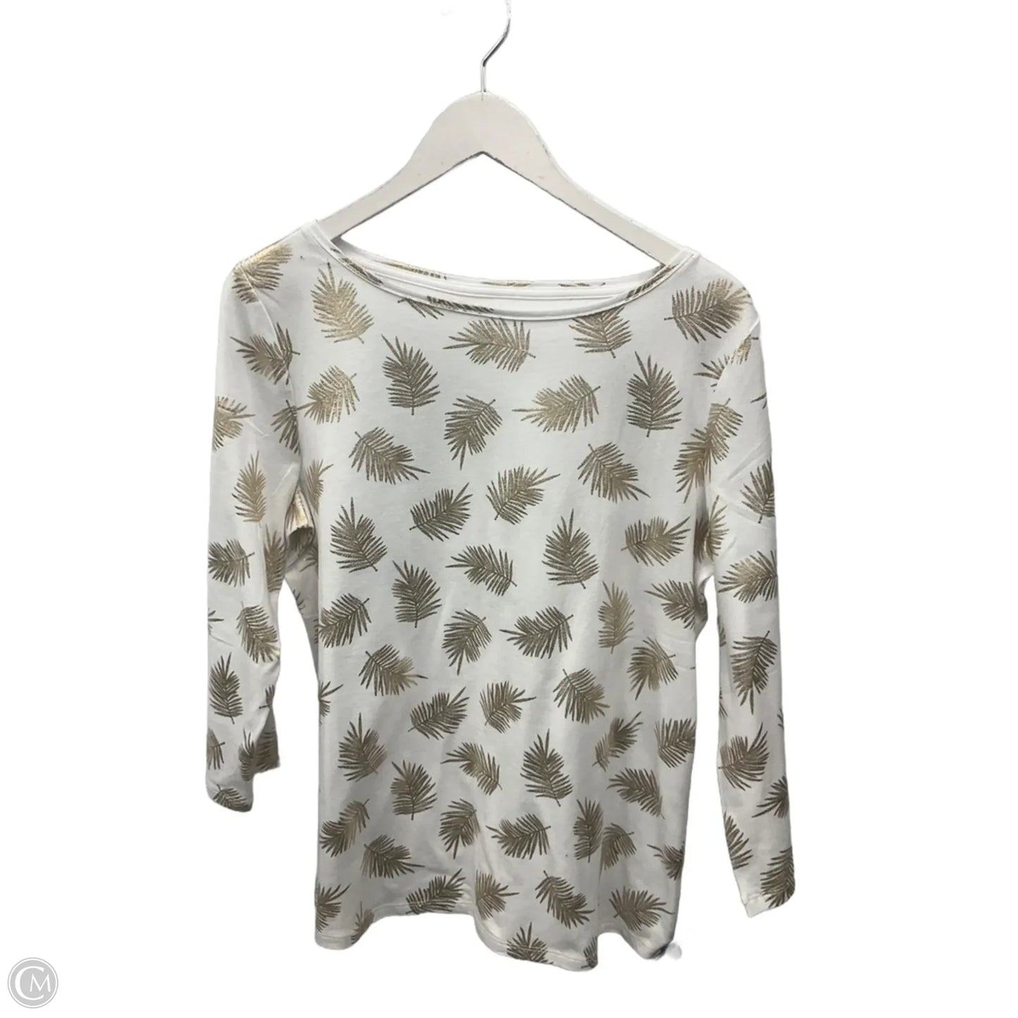 Top 3/4 Sleeve By Talbots In White, Size: L