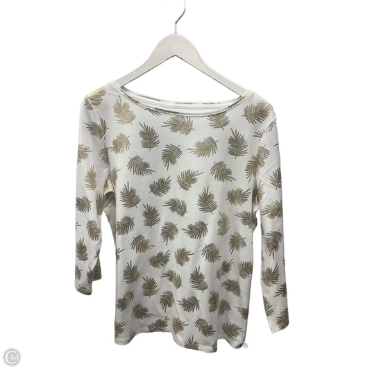 Top 3/4 Sleeve By Talbots In White, Size: L