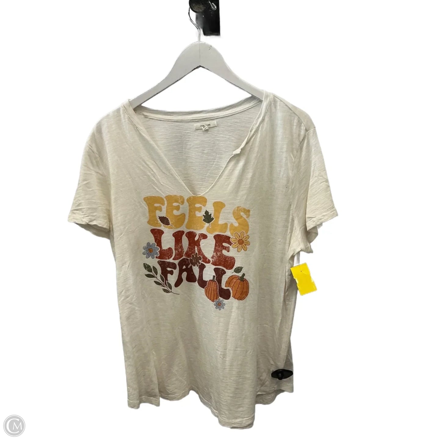 Top Short Sleeve By Maurices In Cream, Size: Xl