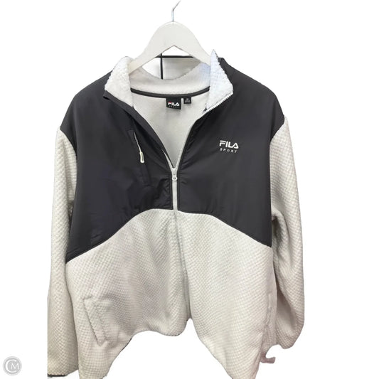 Jacket Fleece By Fila In White, Size: 3x